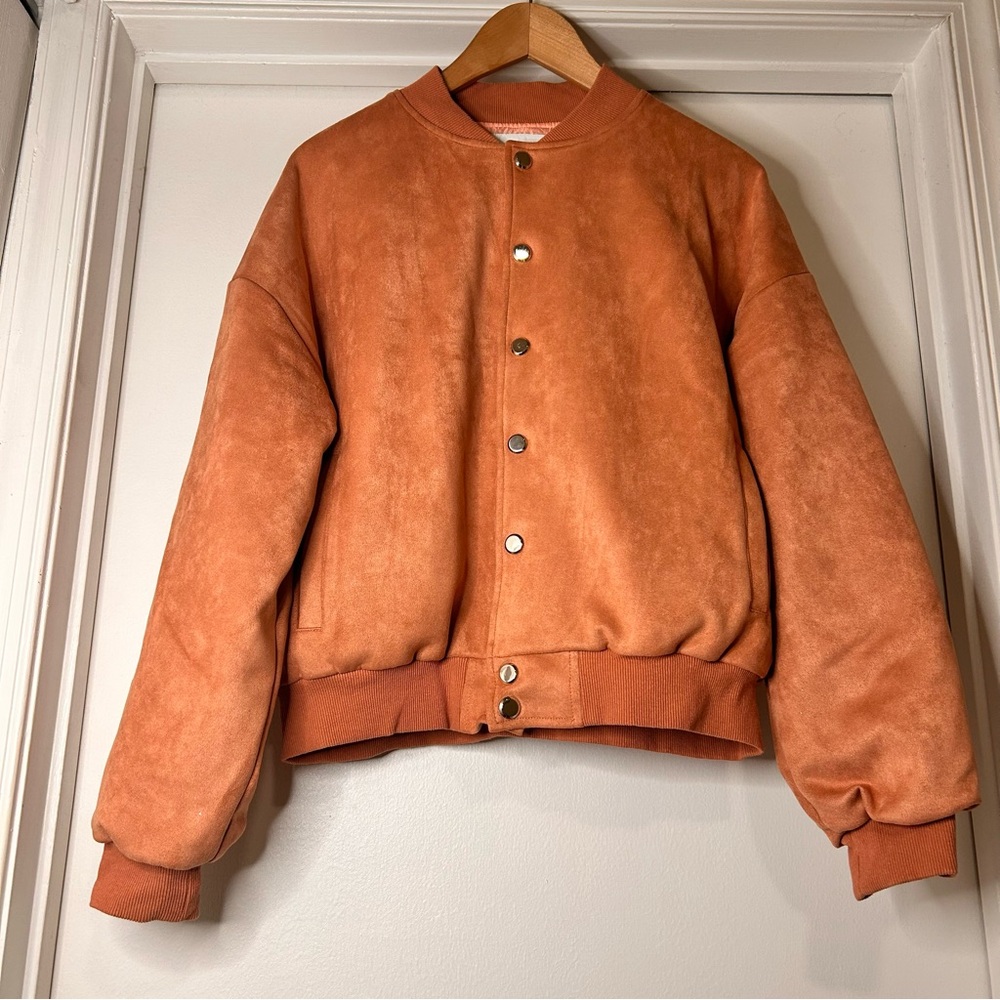 LEBLANC Faux Suede Bomber Jacket - Size Small - Picture 5 of 13